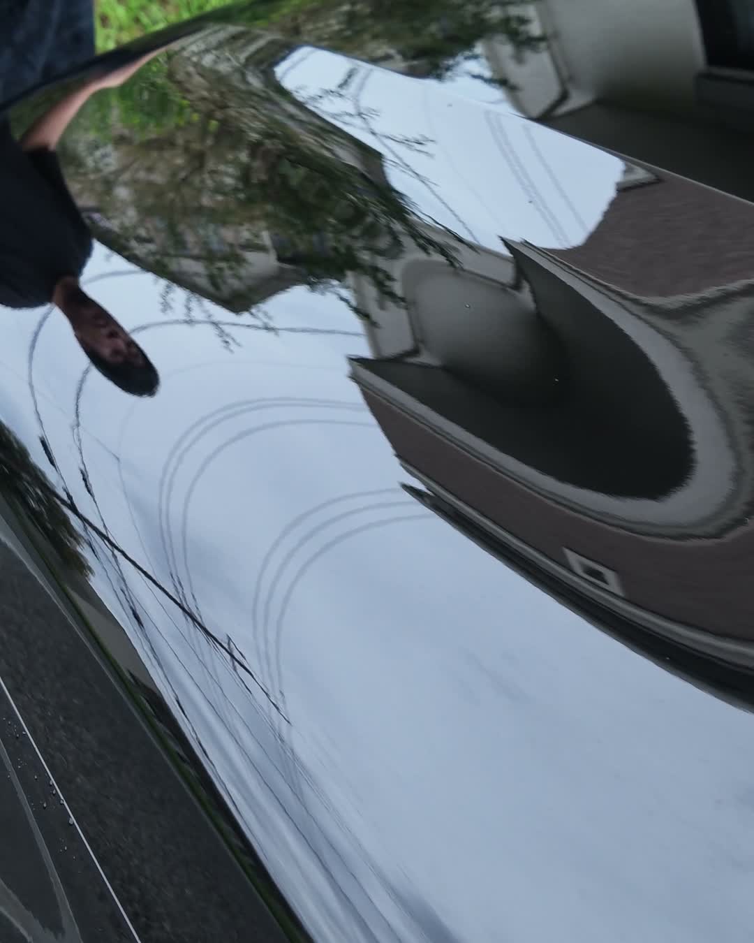 拭き終えた鏡面